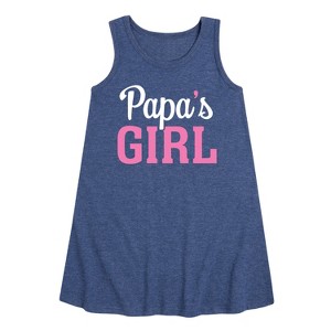 Girls' - Instant Message - Papas Girl Graphic Sleeveless Aline Dress - 1 of 4