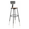 Hampden Furnishings Set of 2 32"-39" Height Adjustable Heavy Duty Steel Accent Barstools with Backrest Black: Modern Design - 2 of 4