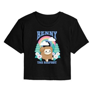 Women's - Squishmallows - Benny The Bigfoot Cropped Graphic T-Shirt - 1 of 4