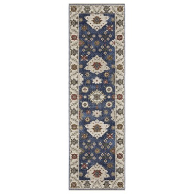 Oriental Weavers Hastings HA06Z Blue/ Ivory Indoor Area Rug - 2'3" x 7'6"
