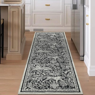 Modern Tiger Print Area Rug - Washable Low Pile Non-Slip Carpet for Living Room, Bedroom & Office