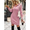 Coolmee Women's Long Sleeve Sweater Dress Button Knit Slim Fit Casual V Neck Elegant Bodycon Midi Dresses - 2 of 4