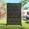 72" H×47"W Dovelina Black Outdoor Rattan Privacy Screen Decorative Garden Fence - 2 of 4