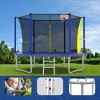 VisioGear Trampolines, Trampoline with Safety Enclosure Net, Trampoline with Basketball Hoop, Blue, 120"*120"*96.85" - 3 of 4