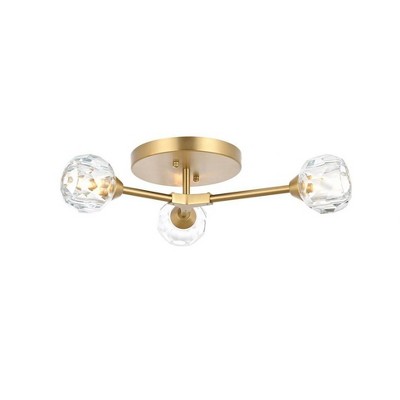Elegant Lighting Zayne 3 - Light Flush Mount in  Gold