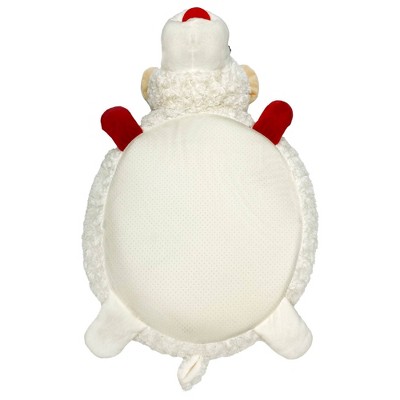 White Plush Lamb Chop Dog Bed with Bolstered Sides