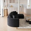 131.1 Inch Sectional Sofa Set with Right Chaise, Modular Design Curved L-Shaped Sofa with 10 Pillows, Chenille Fabric Sofa-Coolbibila - 3 of 4