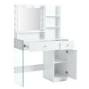 YOOCOZZ Modern Vanity Table with Glass Tabletop, LED Hollywood Mirror, Charging Station and Ample Storage Space - 2 of 4