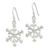 Black Bow Jewelry Sterling Silver Polished Snowflake Dangle Earrings - 7/8 Inches - 2 of 4