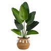Nearly Natural 4-ft Travelers Palm Artificial Tree in Boho Chic Handmade Natural Cotton Woven Planter with Tassels - 2 of 4