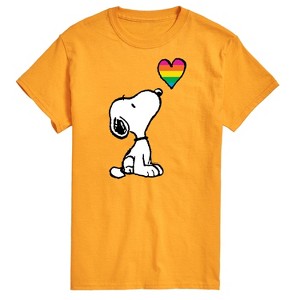 Men's - Peanuts - Snoopy Rainbow Heart Short Sleeve Graphic T-Shirt - 1 of 4
