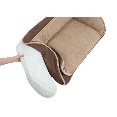 Medium Chocolate Brown Suede Couch Style Pet Bed