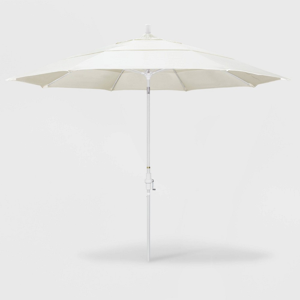 11' Sun Master Patio Umbrella Collar Tilt Crank Lift - Pacifica Canvas - California Umbrella