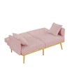 NicBex 59 Inch Velvet Convertible Love Seat Sofa with 2 Throw Pillows for Living Room,Bedroom,Office,Apartment - 4 of 4
