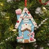 Gloria Duchin Clay Blue Frosted House Tree Ornament - 2 of 2