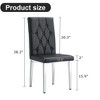 CAVINAS Velvet Armless Chairs, Dining Chairs with Metal Legs, Grid and Buckle Design for Kitchen, Conference Room, Living Room - 3 of 4