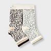 Women's Leopard & Solid Ribbed 6pk Ankle Socks - A New Day™ Black/Gray/Ivory 4-10 - 2 of 3