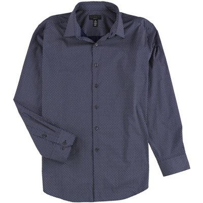 Alfani Mens Stain Resistant Puzzle Print Button Up Shirt