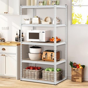 5-Shelf Garage Storage Racks, Metal Industrial Shelving/Clutter Racks, Closet Storage Racks, Garage, Kitchen Basement, Laundry Room - 1 of 4