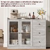 43 Inch Coffee Bar Cabinet, Adjustable Shelves, 3 Drawers, Modern Compact Storage for Kitchen and Dining Room, Grey - 4 of 4