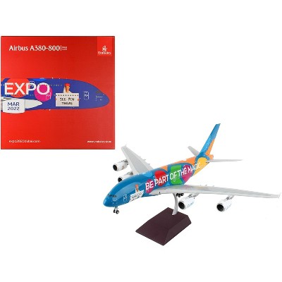 Airbus A380-800 Commercial Aircraft "Emirates Airlines - Dubai Expo" "Gemini 200" 1/200 Diecast Model Airplane by GeminiJets