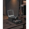 SONGMICS 16-Slot Watch Box Watch Case with Glass Lid 2 Layers Lockable Watch Display Case Black Synthetic Leather - 3 of 4