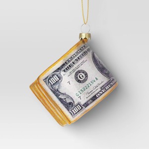 Christmas Glass Roll Of Bills Ornament - Wondershop™ - 1 of 3