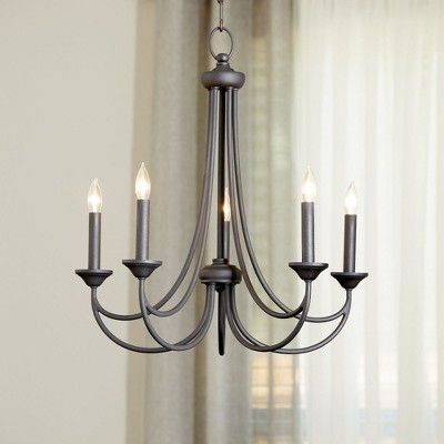 Elegant Noir Traditional 5-Light Candle Chandelier