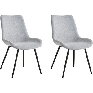 Nordlys Set of 2 Metal and Fabric Dining Chairs Modern Design Style Upholstery Dining Room - 1 of 4