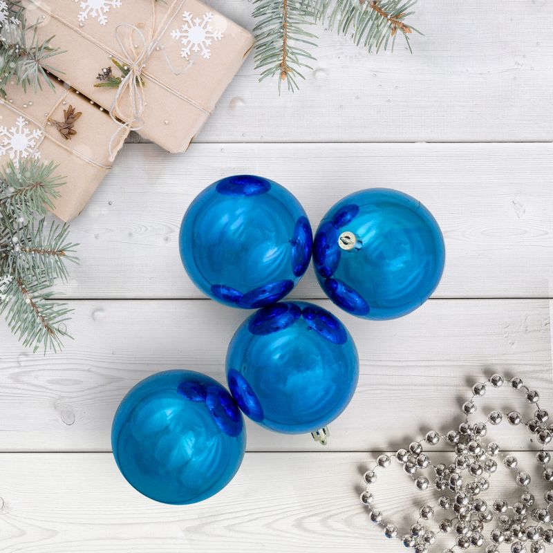Northlight 12ct Shatterproof Shiny Christmas Ball Tree Ornament Set 4" - Blue, 2 of 4