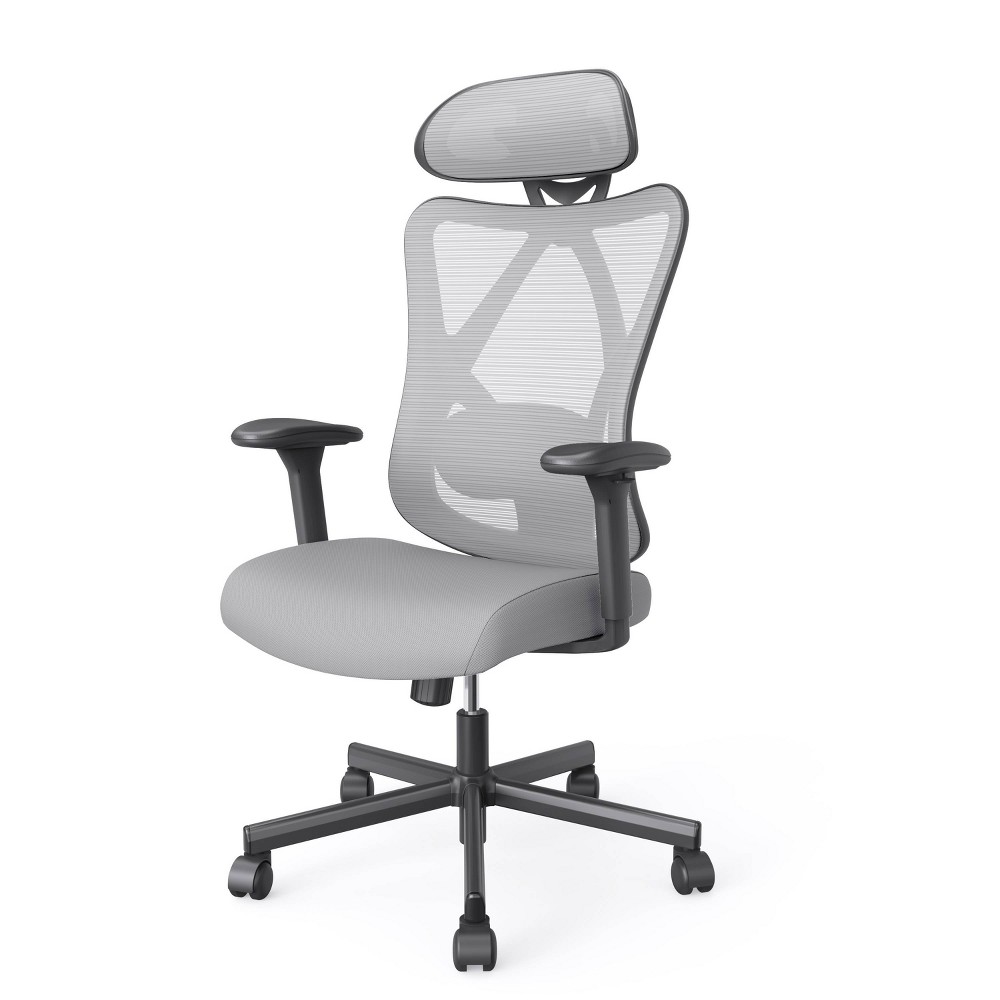 Photos - Computer Chair 24/7 Shop At Home Tandera Mesh Ergonomic Swivel Office Chair Gray