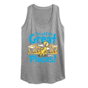 Women's - Dr. Seuss - I'm Off To Great Places Graphic Racerback Tank - 1 of 4