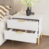 Famapy Modern Glam Black/White Nightstand with 2 Drawers & Gold Accents,Bedside Table  with Metal Legs for Bedroom,End Table - 3 of 4