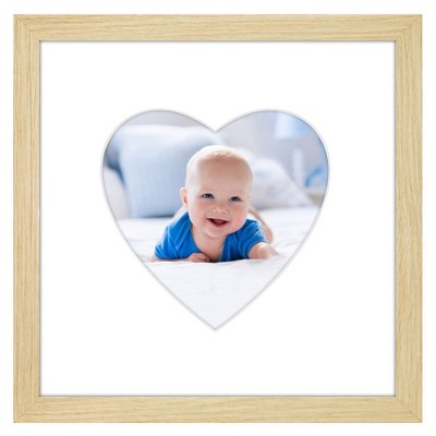 Americanflat 12" x 12" Picture Frame with Mat - Round & Heart Designs - Stylish Decor for Living Rooms, Dorms, Offices & More