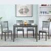 FONTOI Modern Wooden Dining Set with Table and Upholstered Chairs for Comfortable Home Kitchen and Dining Spaces, Gray, 45.5"*28.5"*30" - 3 of 4