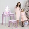 Kids Beauty Vanity with Adjustable Mirror & Lights, Compact Purple Dress-Up Set for Bedroom or Playroom - 3 of 4