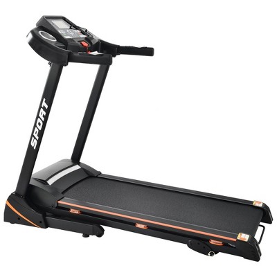 Folding Electric 3.5HP Treadmill With Incline Medium Running Machine Motorised LCD Gym 330lbs Folding Treadmill Power 14.8KM/H Running Fitness Machine
