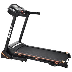 Folding Electric 3.5HP Treadmill With Incline Medium Running Machine Motorised LCD Gym 330lbs Folding Treadmill Power 14.8KM/H Running Fitness Machine - 1 of 4