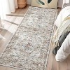 Acekool 8x10 Washable Rug – Vintage Botanical Non-Slip Carpet, Ultra-Thin Floor Mat for Living Room & Bedroom, - 2 of 4