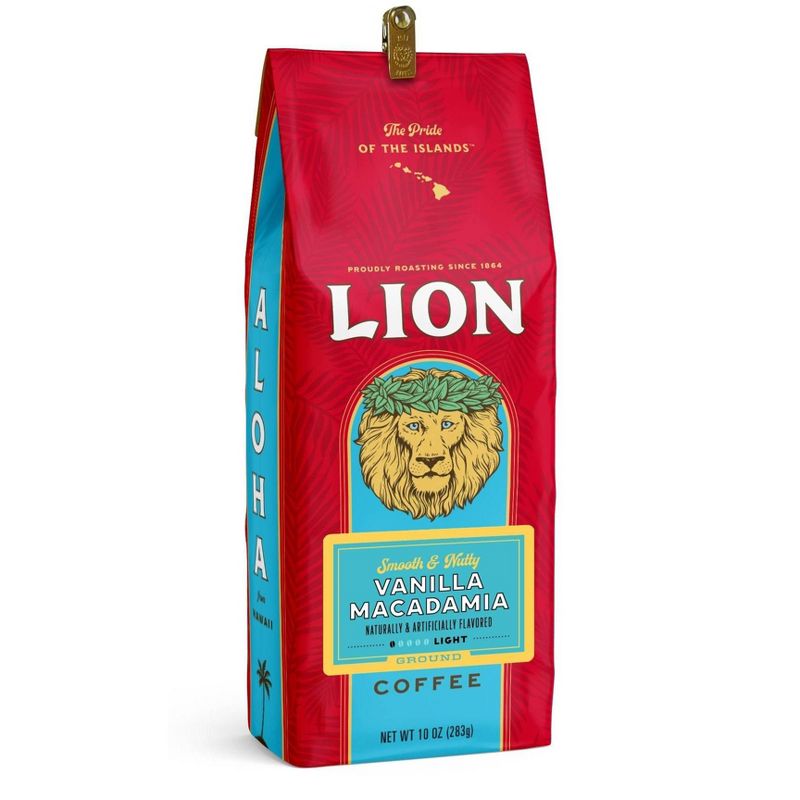 Lion Coffee Vanilla Macadamia Medium Roast Ground Coffee - 10oz, 1 of 5