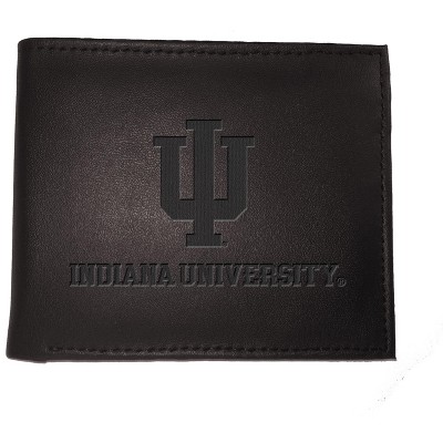Evergreen NCAA Indiana Screaming Eagles Black Leather Bifold Wallet Officially Licensed with Gift Box