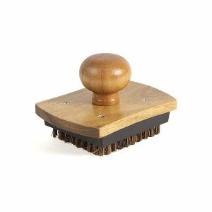 Pizzacraft Acacia Wood Stone Scrubber Brush, 5", Natural Acacia - 1 of 4