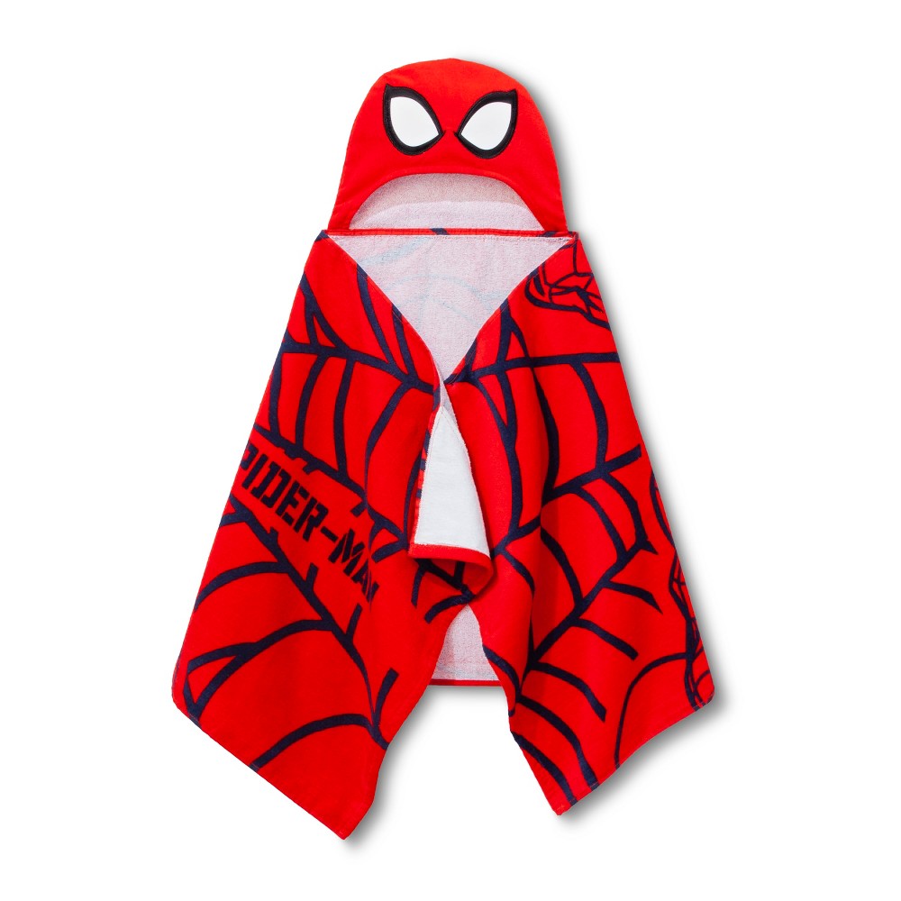 Photos - Towel Marvel Spider-Man Kids' Hooded Bath  Red
