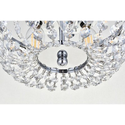 Cora 10 Inch Chrome Flush Mount with Clear Crystal Trim