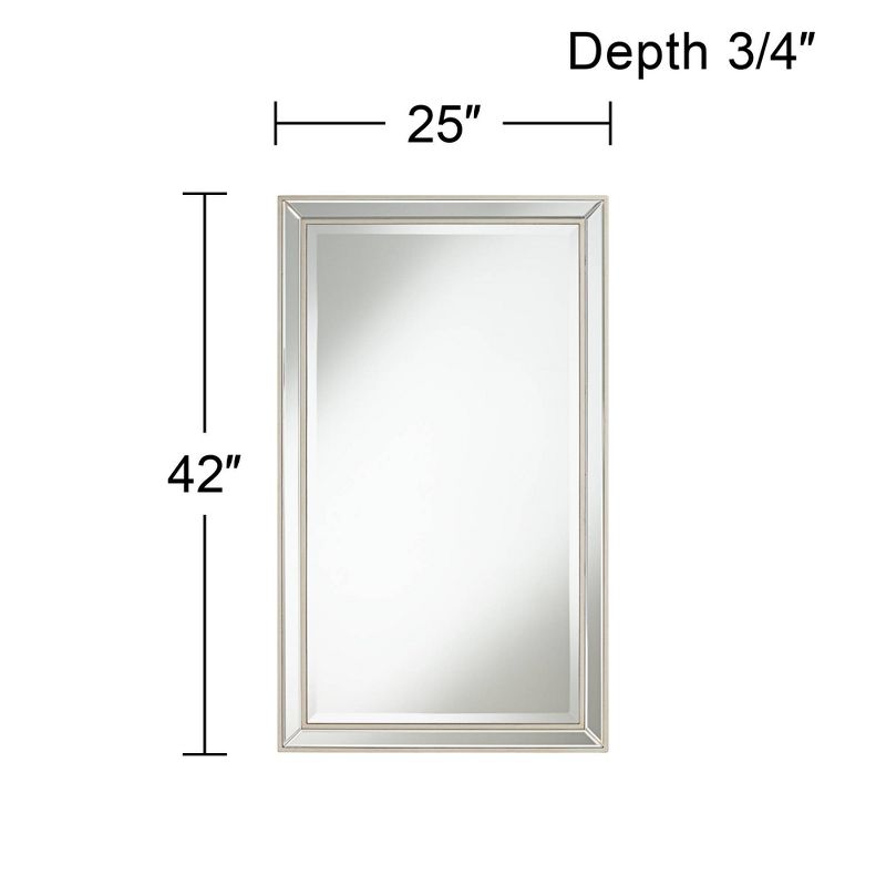 Noble Park Helena Rectangular Vanity Accent Wall Mirror Modern Beveled Silver Frame 25" Wide for Bathroom Bedroom Living Room Home Office Entryway, 4 of 10