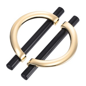 Unique Bargains Aluminum Alloy Half Moon Design Rust Resistant Electroplated Cabinet Pull - 1 of 4