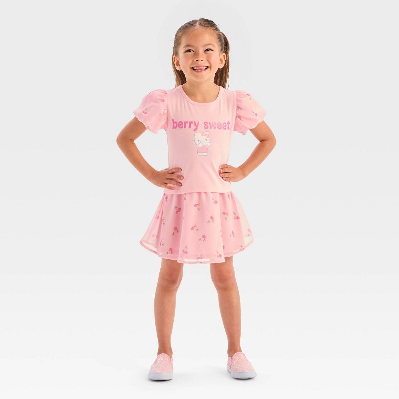 Toddler Girls&#39; Hello Kitty Top and Skirt Set - Pink, 1 of 4