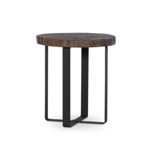 Lockwood Mixed Material Side Table Ash - Powell Company, Grey