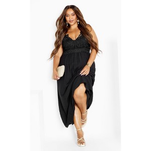 Women's Plus Size Martina Maxi Dress - black | CITY CHIC - 1 of 4