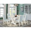 HomeStock 7-Piece Natural Oak Finish Solid Wood Top Dining Table with 6-Chairs - 2 of 4